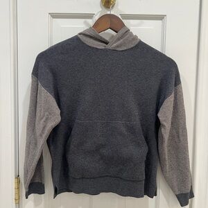 Zara Boys Two-Tone Colorblock Gray Knit Hoodie Sweater Size 11/12
